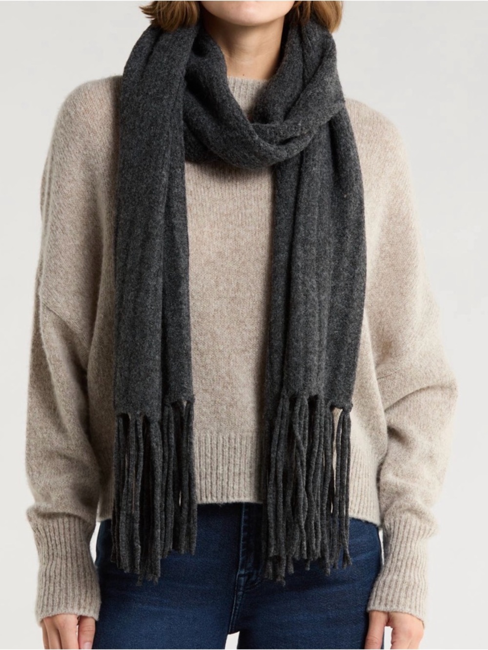 ✅NEW “BCBGeneration” Fringe Trim Muffler Scarf